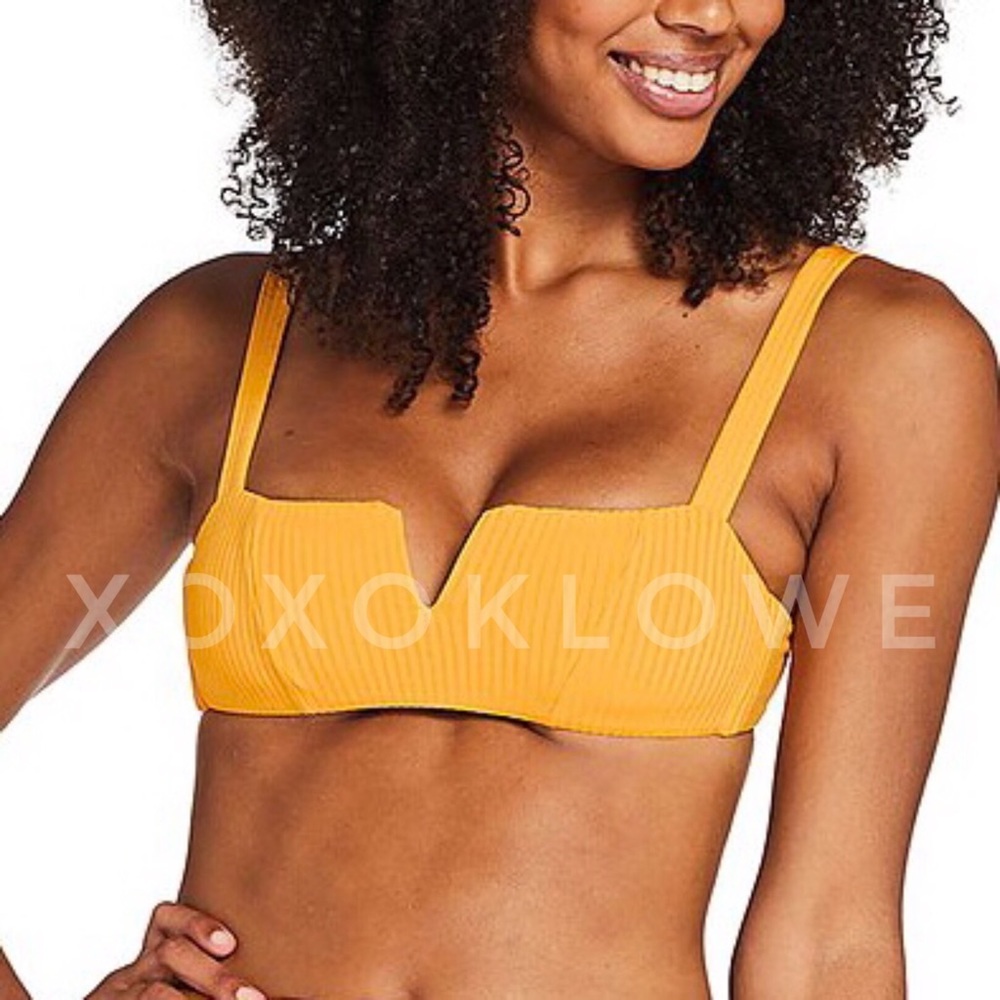 Vitamin A Kaya Adjustable Tie Back Bikini Top in Mango NWT